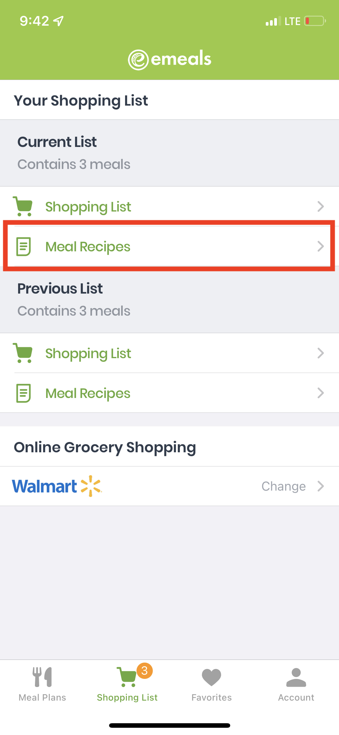 How do you delete a shopping list?